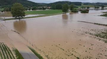 Fig. Flooded fields and roads in Bad Blumau, Lafnitz catchment