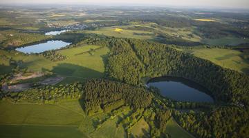 Areal shot of the region of Vulkaneifel