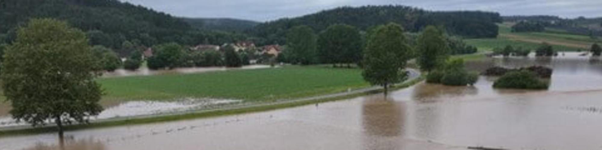 Fig. Flooded fields and roads in Bad Blumau, Lafnitz catchment