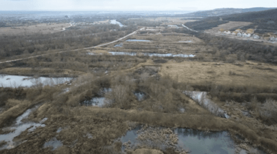 Areal shot of Timis river